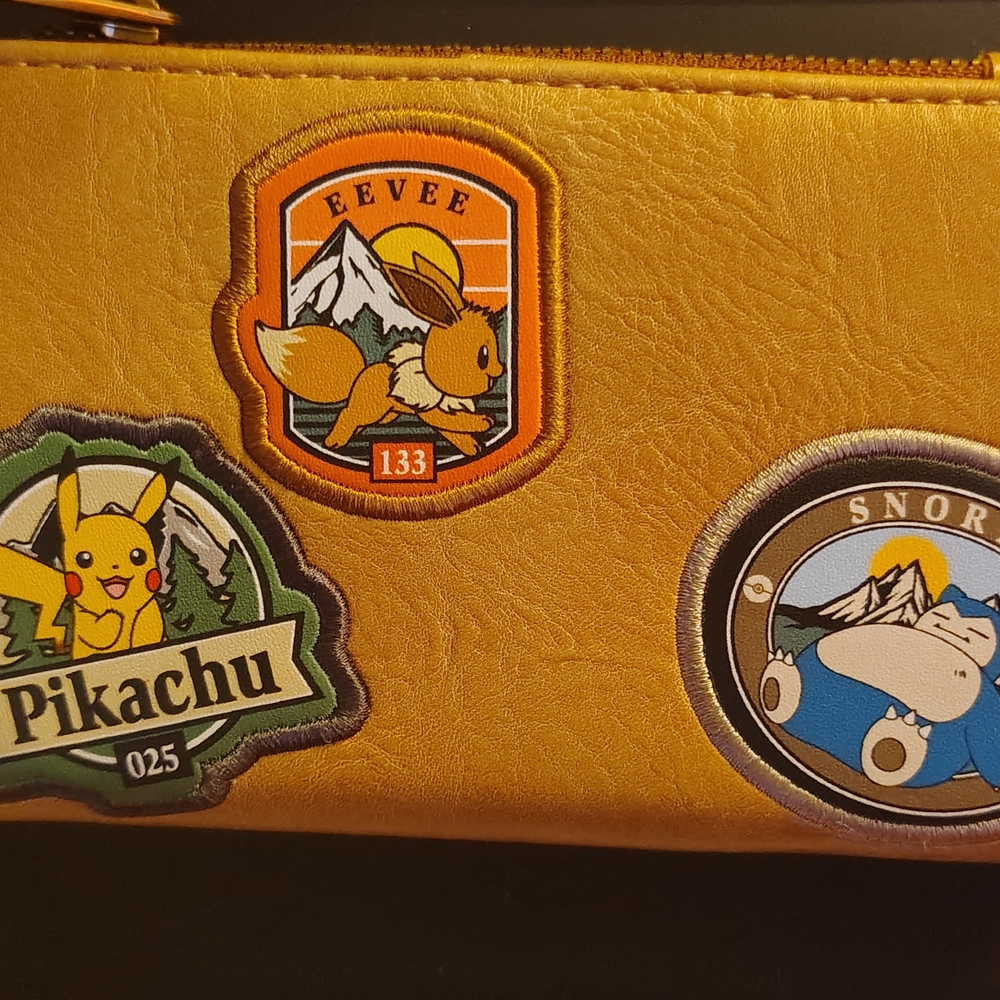 Gold Wallet with Pokemon Patches
